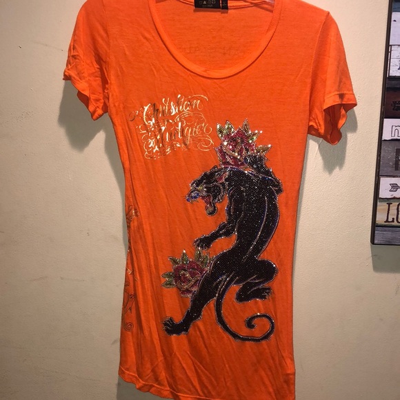 Christian Audigier Tops - Vintage Christian Audigier Bling RARE Tee